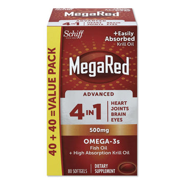 MegaRed® Advanced 4-in-1 Omega-3 Softgel, 500 Mg, 80 Count freeshipping - TVN Wholesale